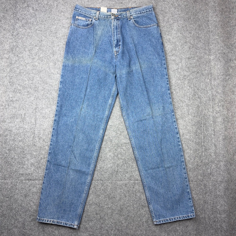 VTG Calvin Klein Jeans Mens 36x34 Blue‎ Easy Fit Relaxed Straight Denim 90s Y2K